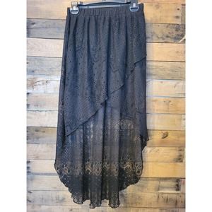 Joe Benbasset women's black lace Y2K skirt size medium